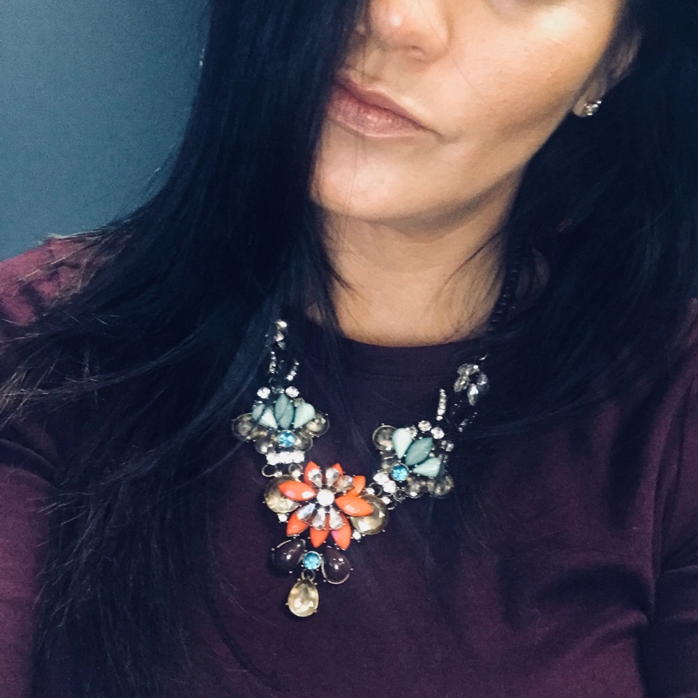 Multiple colors on this beautiful statement necklace